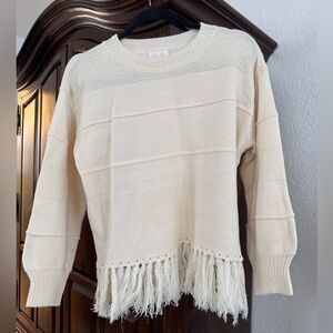 Pink Lily Fringe Sweater